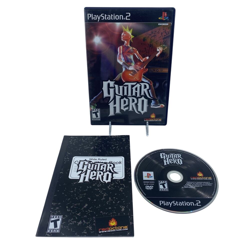 Guitar Hero (Sony PS2 PlayStation 2) Black Label Complete in Box Tested